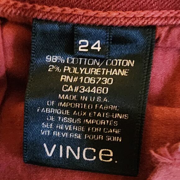 Vince Dark Red Size 24 Skinny Jeans - Picture 4 of 5